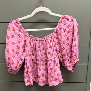 Billabong pink floral “you wish” top